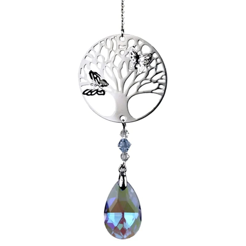 Arbre de vie + goutte en cristal arc en ciel