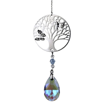 Arbre de vie + goutte en cristal arc en ciel