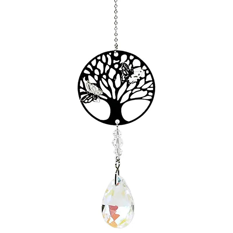 Arbre de vie + goutte en cristal arc en ciel