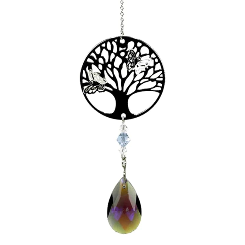 Arbre de vie + goutte en cristal arc en ciel