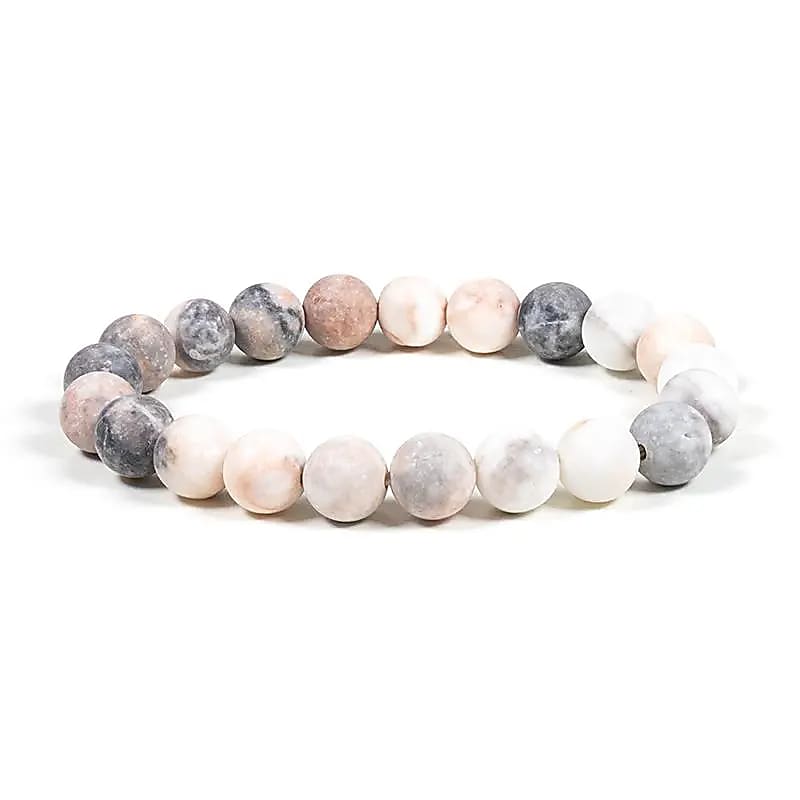 Bracelet en Jaspe Rose Zébré | 21 perles