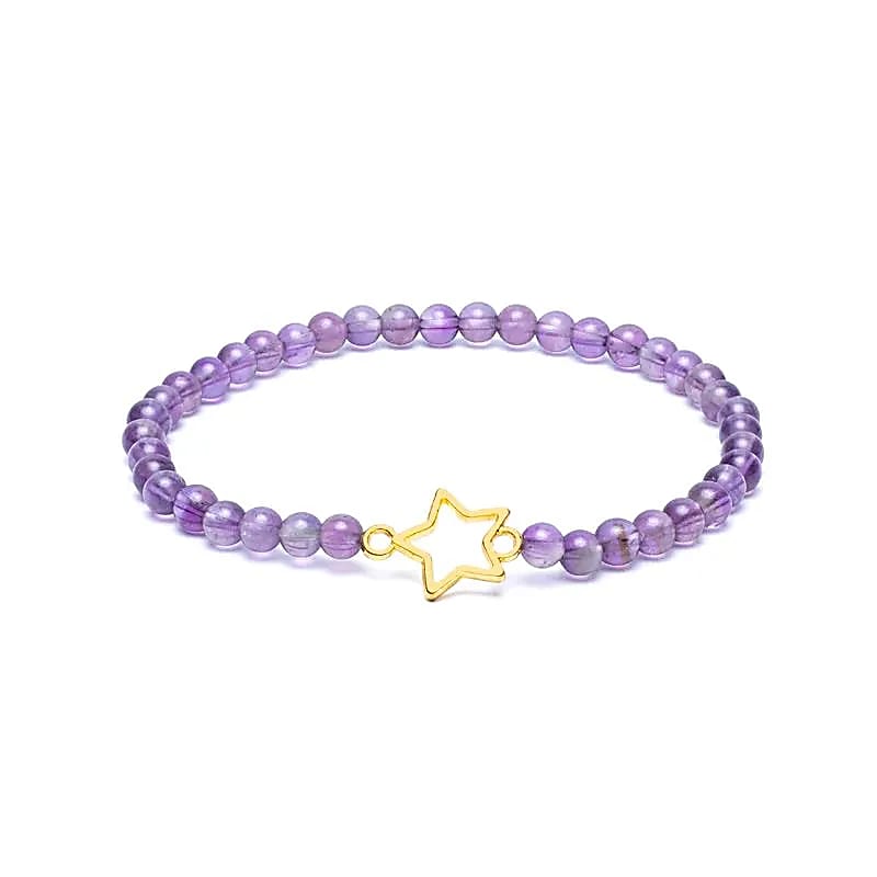 Bracelet Améthyste avec charm Etoile