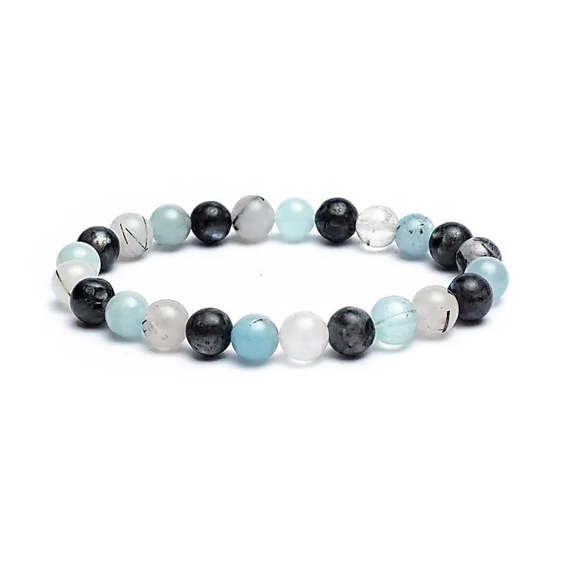 Bracelet Aigue-marine/ Labradorite/ Quartz / Tourmaline