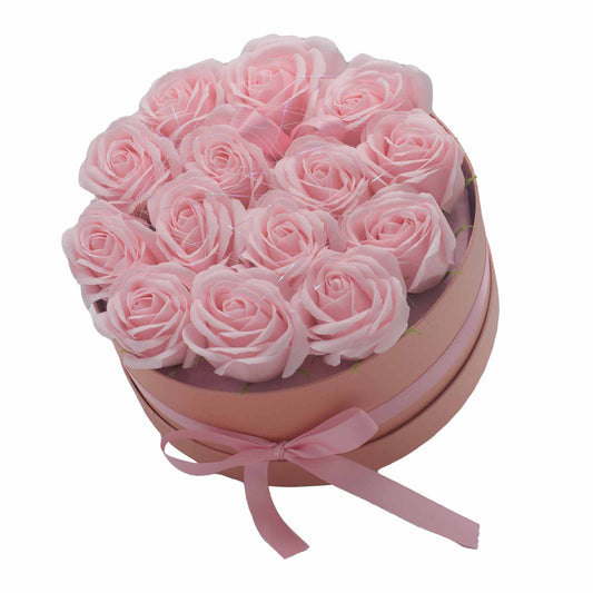 Coffret Rond de Fleurs de Savon - Roses roses