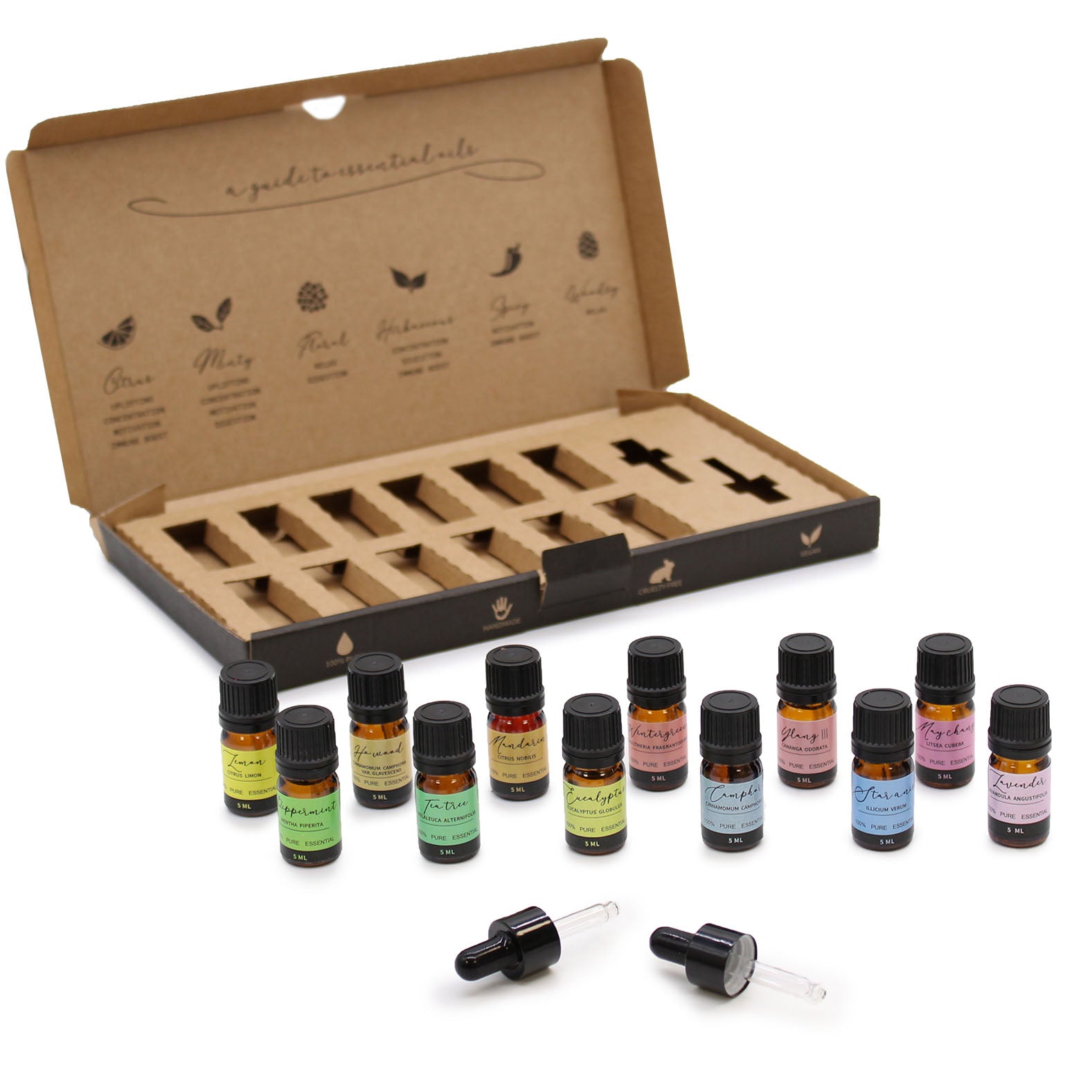 Coffret Aromathérapie - Huiles essentielles - 12 huiles essentielles pour débuter