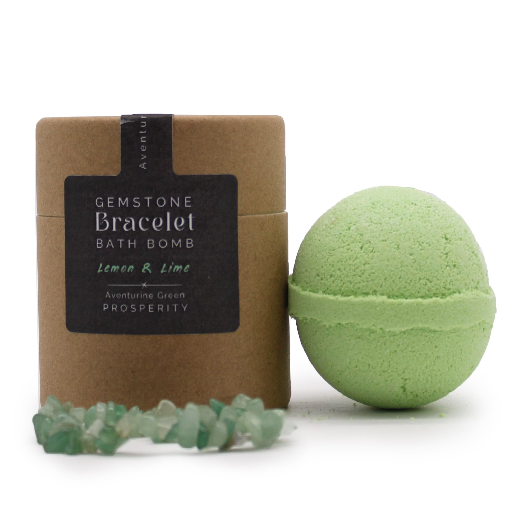 Bombe de bain et bracelet en Aventurine Verte - composition du coffret