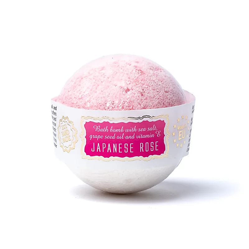 Bombe de bain Rose du Japon emballée - rituel parfumé