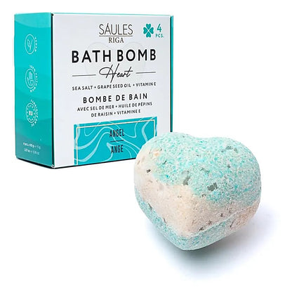 Bombe de bain cœur - parfum Angel - sels de mer et pépin de raisin