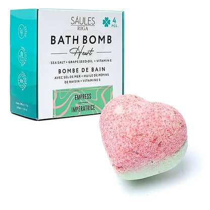 Bombe de bain cœur - parfum Impératrice - sels de mer et pépin de raisin