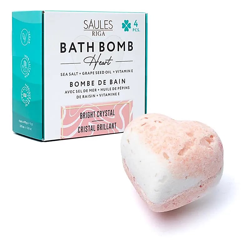 Bombe de bain cœur - parfum Bright Crystal - sels de mer et pépin de raisin