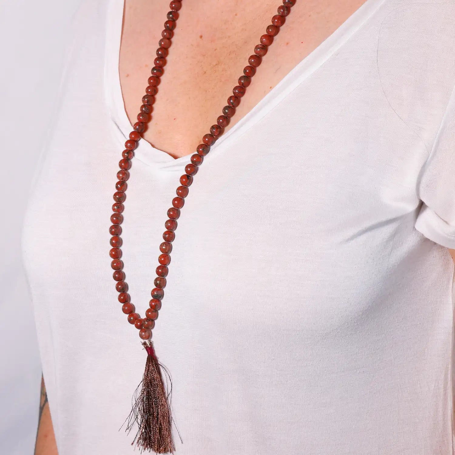 Mala Jaspe Rouge | 108 perles