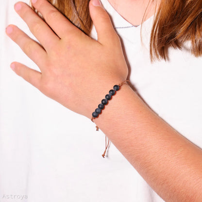 Bracelet Obsidienne ajustable | 7 perles