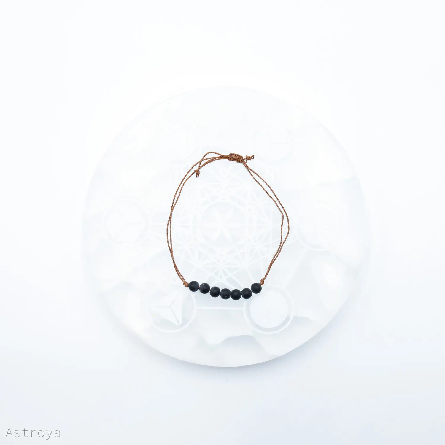 Bracelet Obsidienne ajustable | 7 perles