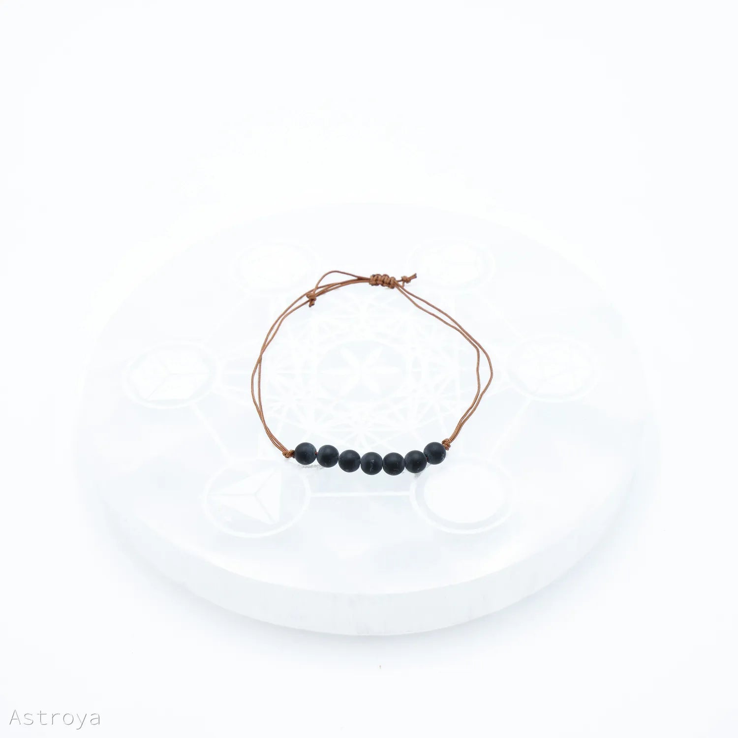 Bracelet Obsidienne ajustable | 7 perles