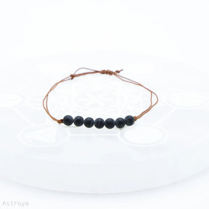 Bracelet Obsidienne ajustable | 7 perles