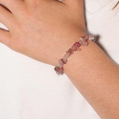 Ce Bracelet chips de Quartz Fraise éblouira petites et grandes filles