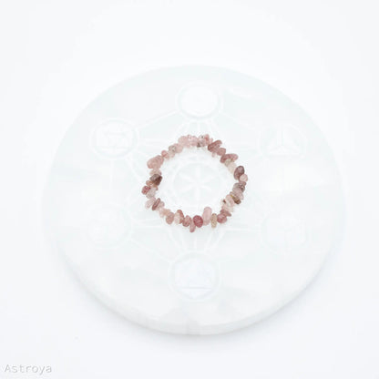 Bracelet chips de Quartz Fraise sur une pierre de sélénte