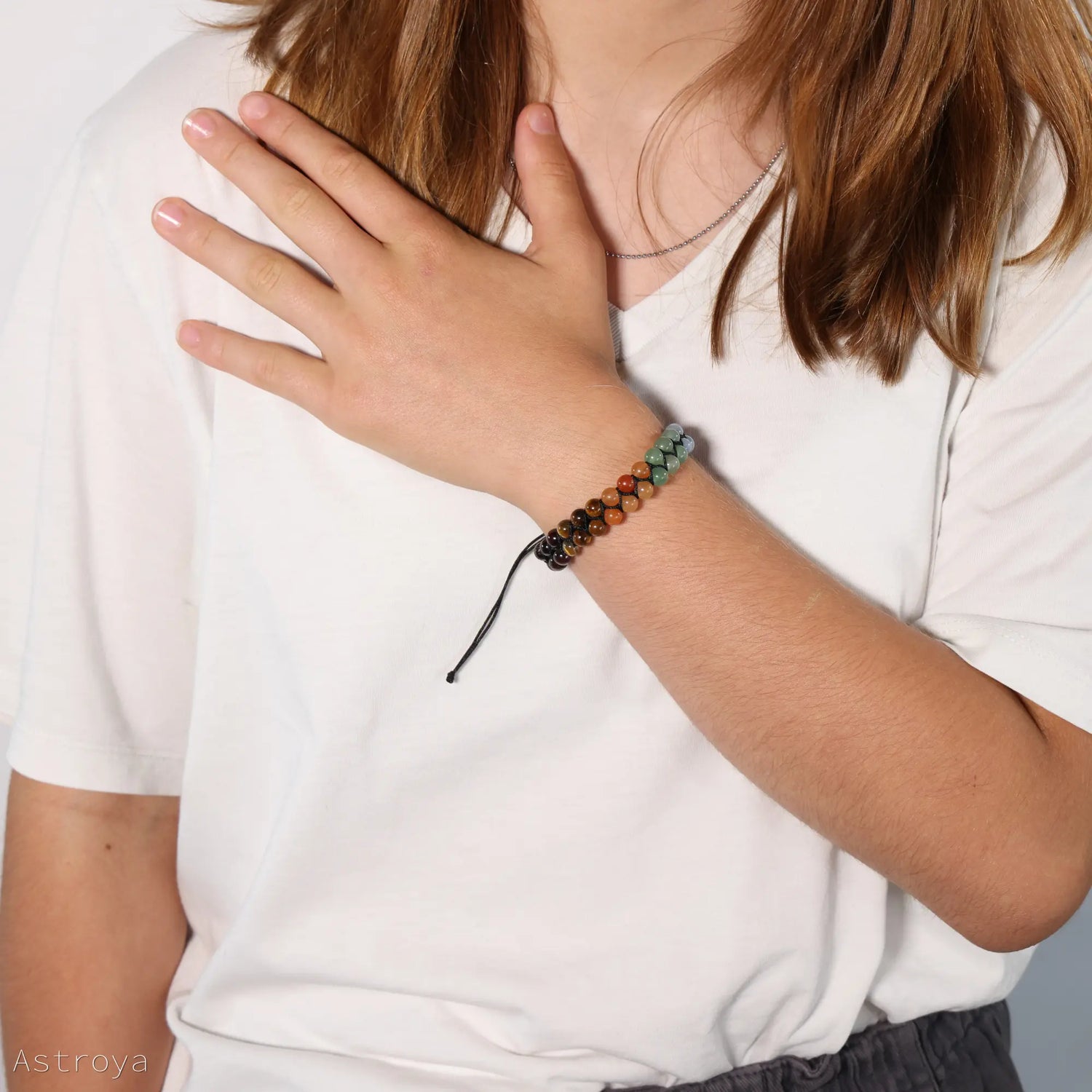 Bracelet 7 chakras double rang - convient à tous les poignets