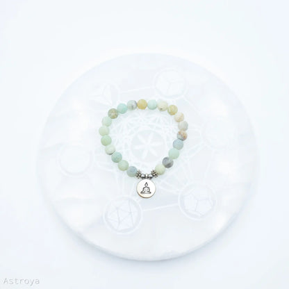 Bracelet en Amazonite 21 perles | charm Bouddha