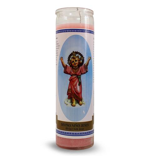 Bougie en verre &quot;Divin enfant Jesus&quot;